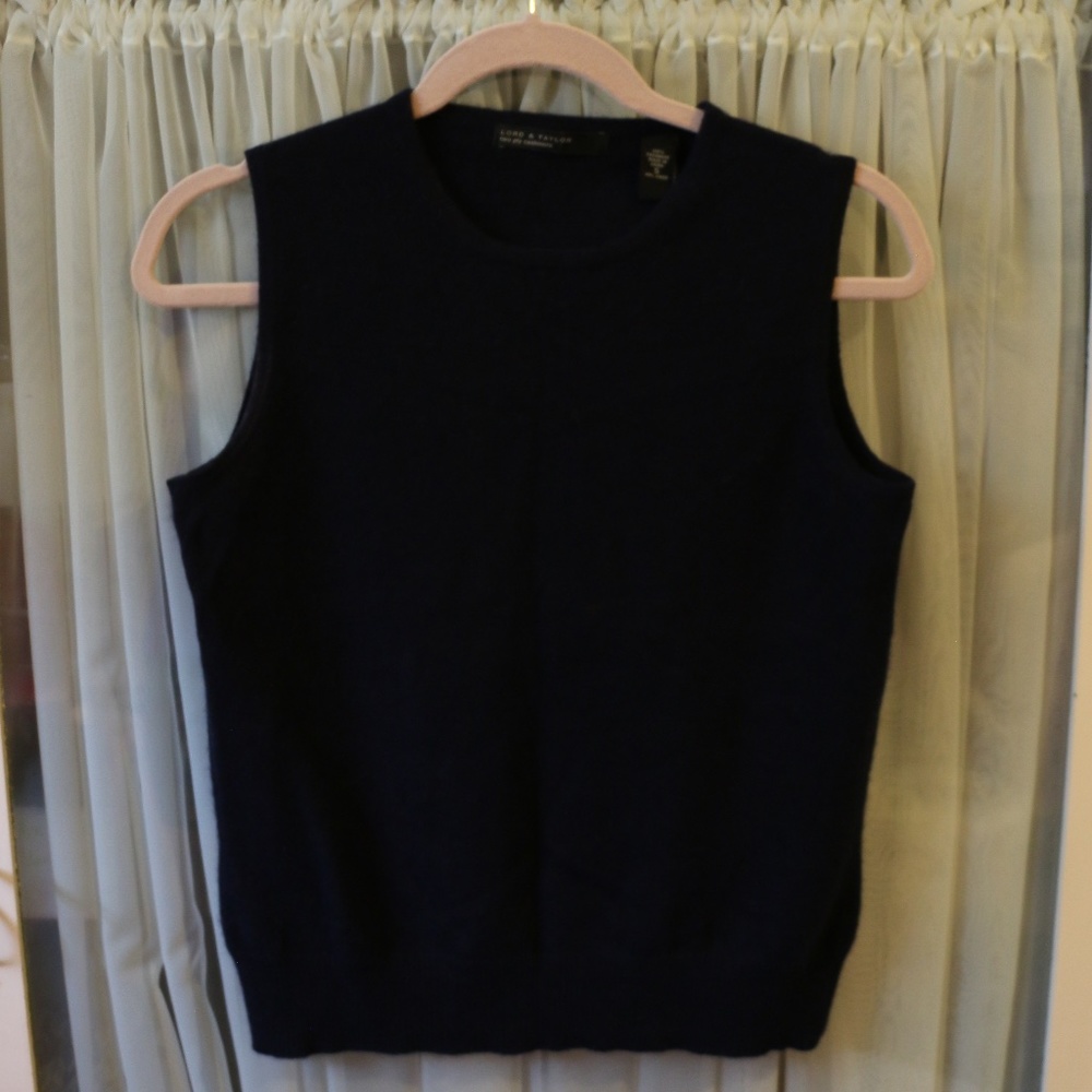 Lord and Taylor Cashmere Navy Tank